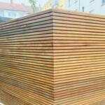 Ipe modern fence with tripple boards